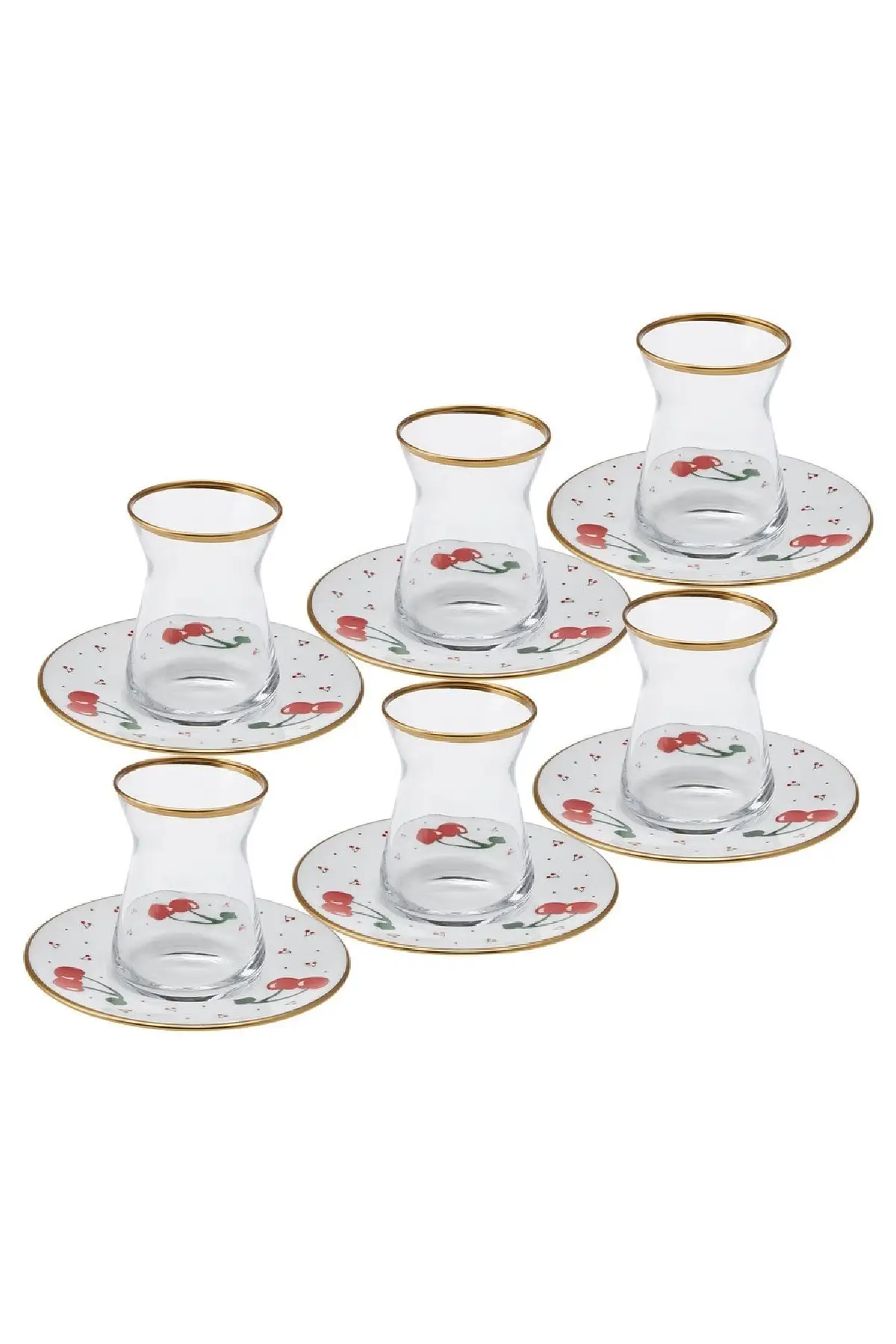 

DOLBOVI Earring 12 Parça 6 Personality Tea Set Turkish Tea Glass Cup