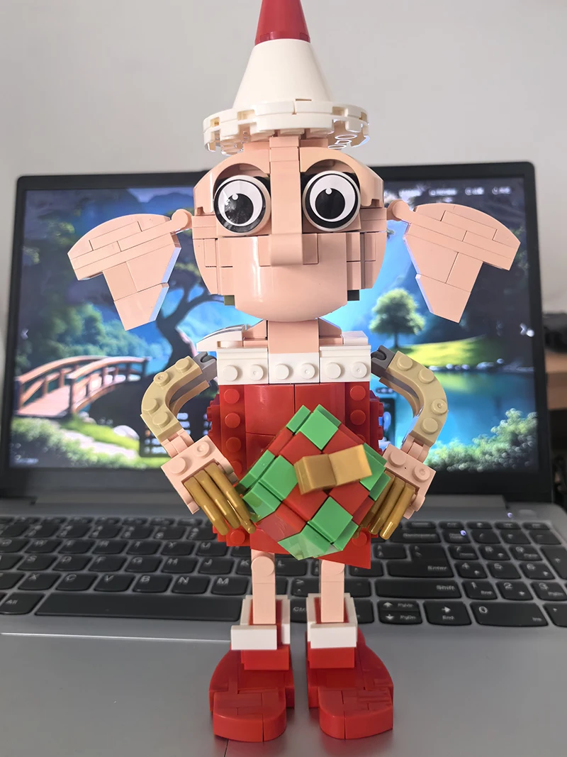 Bricklink Ideas Magic Movie Action Figures Dobby the House Elf Christmas Costume 76421 Building Blocks Kid Toys Christmas Gift