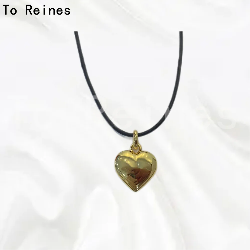 To Reines Trend Classic Europe Hot Sale Famous Brand Jewelry Necklaces For Women Black Rope Hearts Design Luxury Charms Pendant