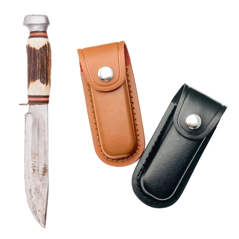 Leathers Sheath Belt Pocket Folding Knife Holder for Camping, BBQ, Hunting Dropsale