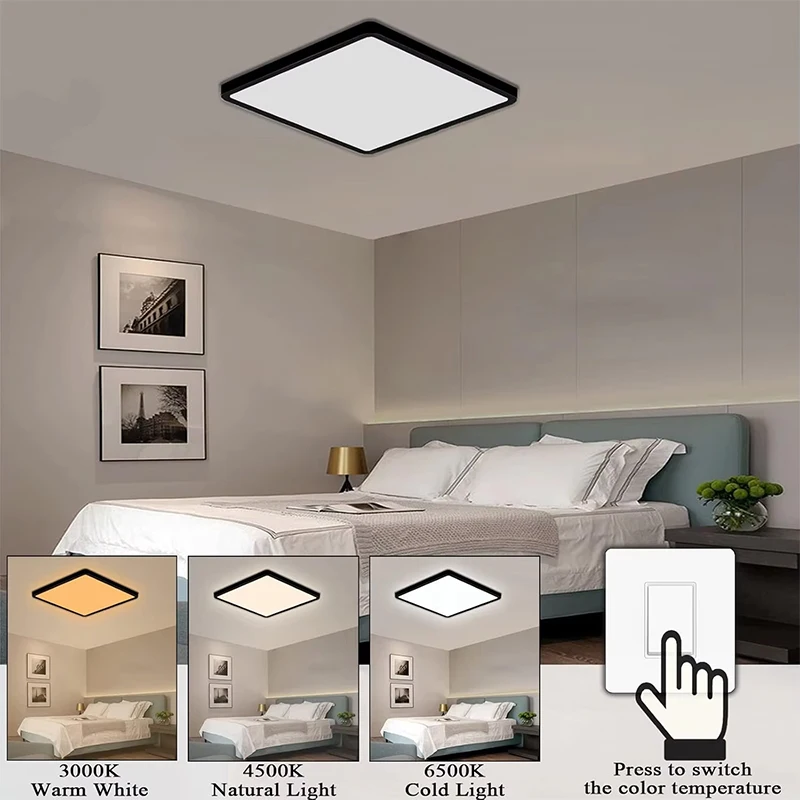 Luz de techo LED moderna, luz decorativa ultrafina para dormitorio, comedor, sala de estar, luz interior para el hogar, 