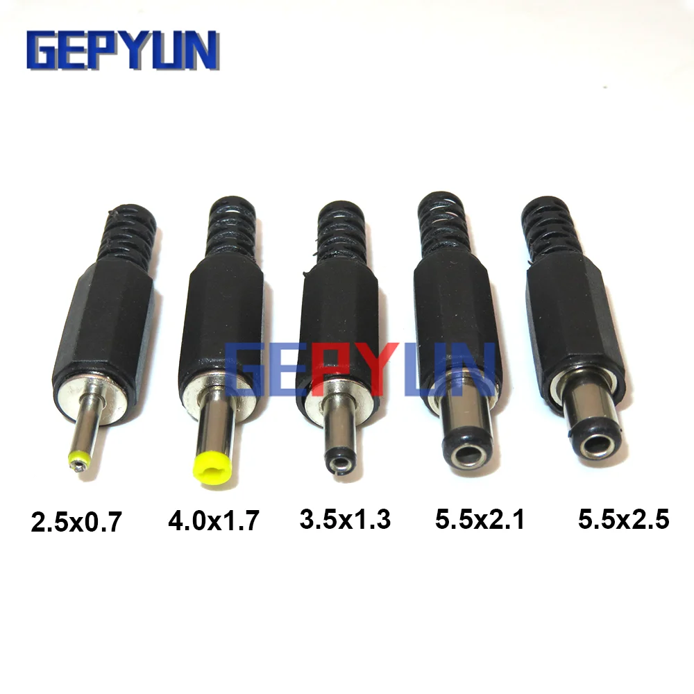 5PCS 2.5x0.7mm 3.5x1.3mm 4.0x1.7mm 5.5x2.1mm 5.5 x 2.5mm Male Jack DC Power Plug Socket Jack Adapter Adaptor Connector