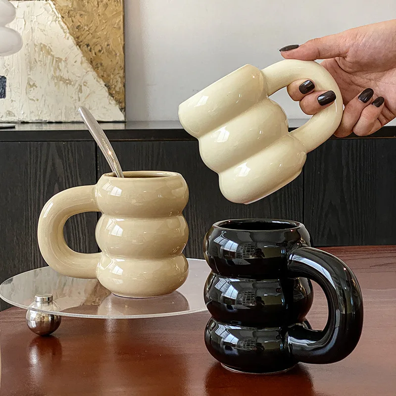 

Современная массивная пузырьковая кружка, скульптурная кофейная чашка, эстетичная керамическая кружка для минималистской кухни, модный подарок для любителей кофе