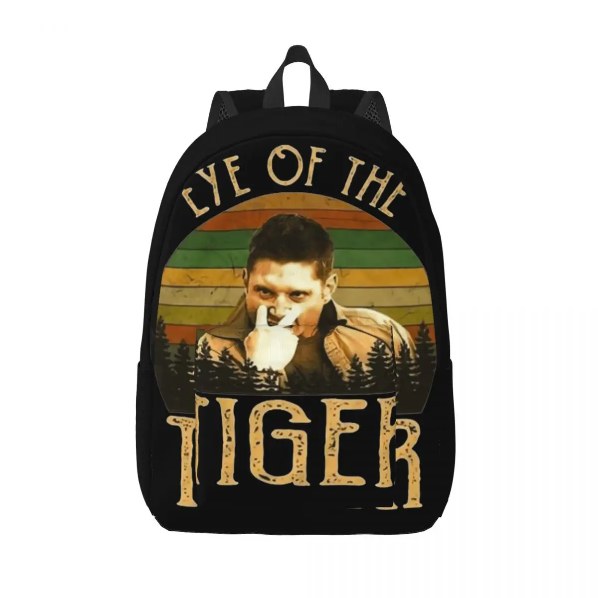 Winchester-Sac à dos smile Natural Eye Of The Tiger pour hommes, sac à dos d'extérieur, sac de voyage, sac de randonnée pour étudiants, sac initié pour ordinateur portable, mode, ROM