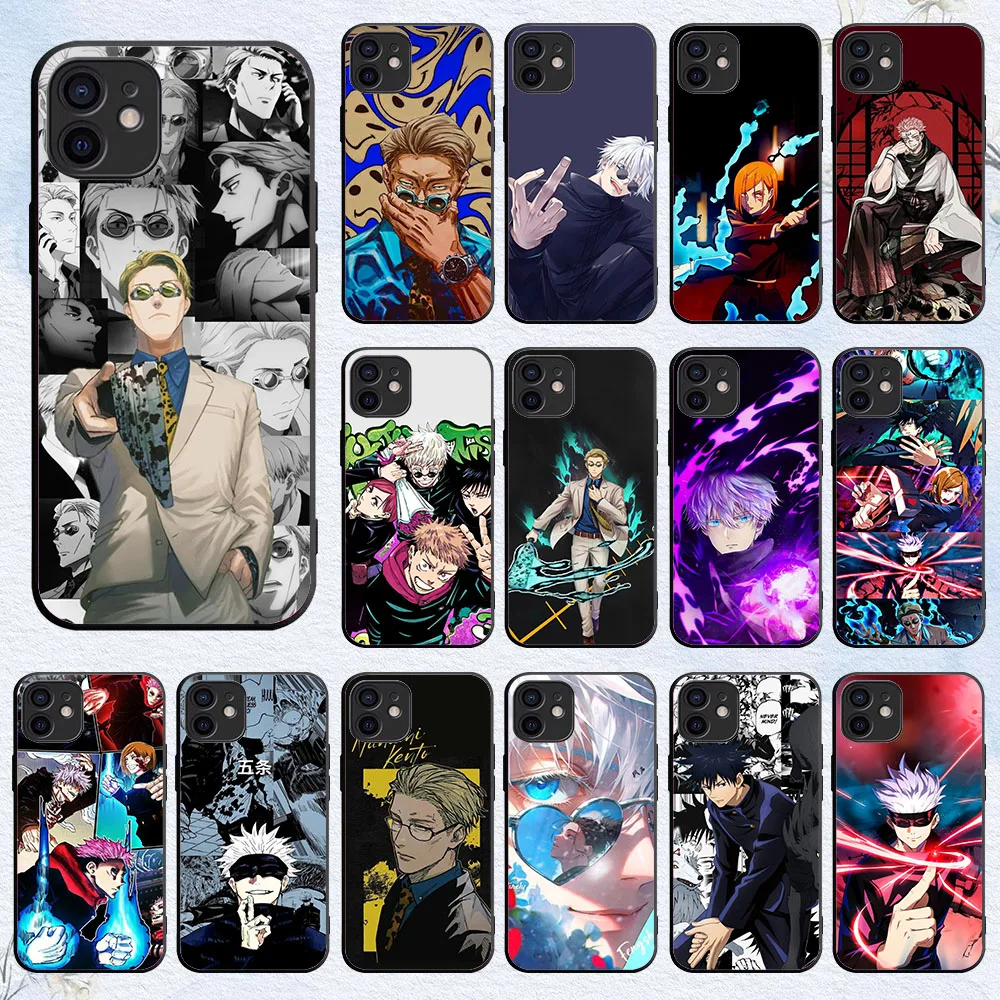 Flexible TPU Case For iPhone X XS 7 8 11 14 15 Plus Pro Max WX-38 Jujutsu Kaisen