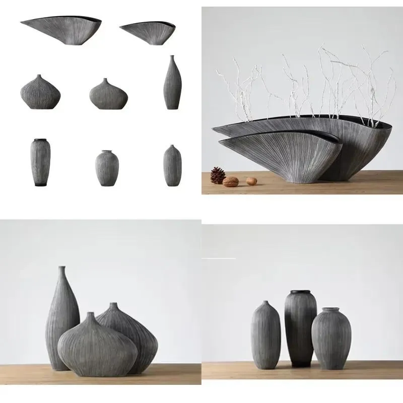 Nordic creative resin vase modern simple home decoration handmade vase hotel restaurant desktop decoration