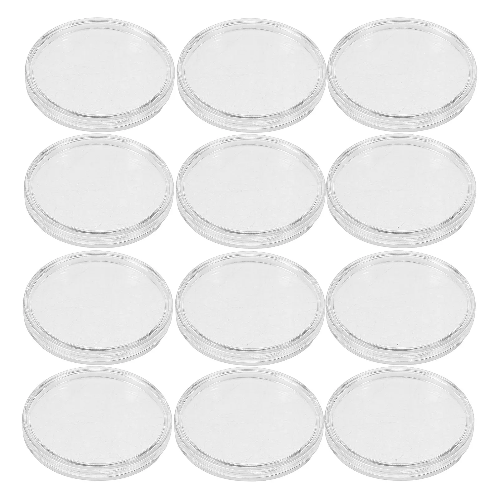 Caja de almacenamiento de acrílico para coleccionistas de monedas, estuche de exhibición transparente, organizador a prueba de polvo para medallas y monedas, 12 Uds.