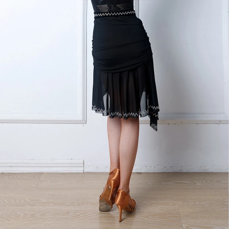 Latin Dans Kleding vrouwen Cha Cha Rumba Samba Dans Praktijk Rok Volwassen Prom Wals Prestaties Mesh Gaas Rokken XH1305