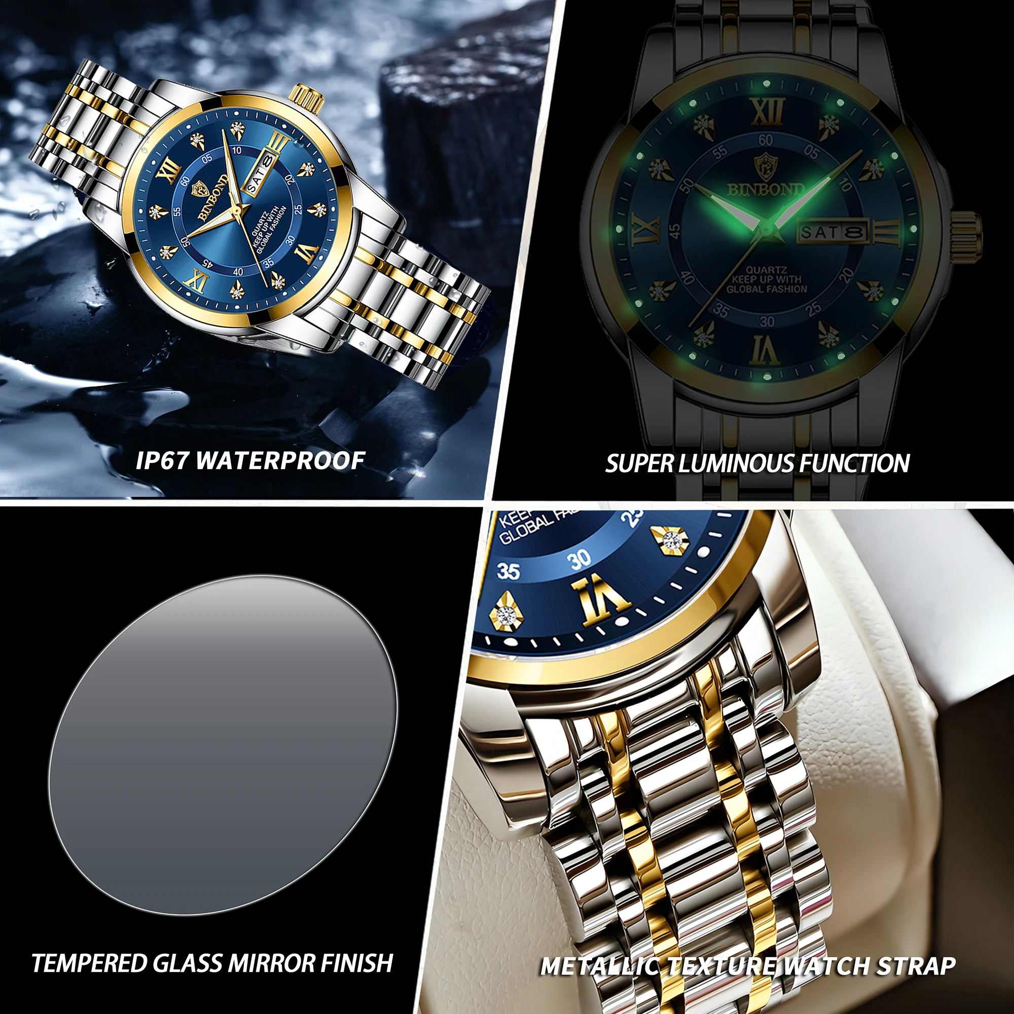 Men's Original Quartz Watch, Waterproof Luminous Design