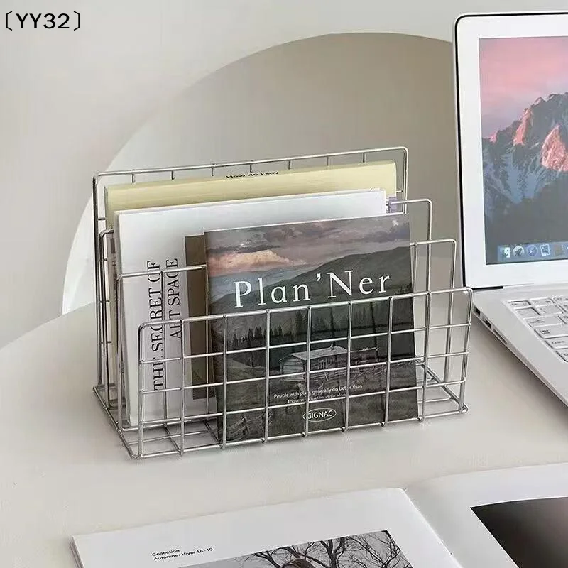 Modern Chrome Metal 3-Tier Desktop Storage Organizer With 10 Compartments MultiFunction Tabletop Shelf For Books Magazines〔YY32〕