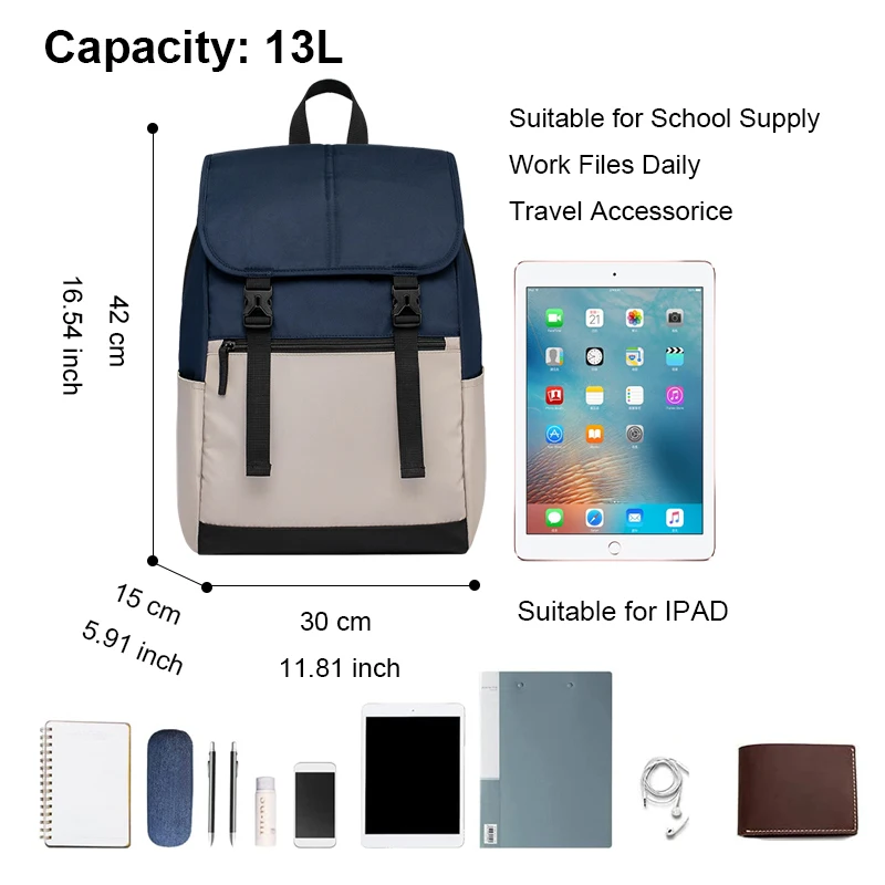 WEPLUS Travel Backpack 13L Daily Leisure Travel Schoolbag for Teenager Durable College Bags for Men Women Unisex Backpacks Drops