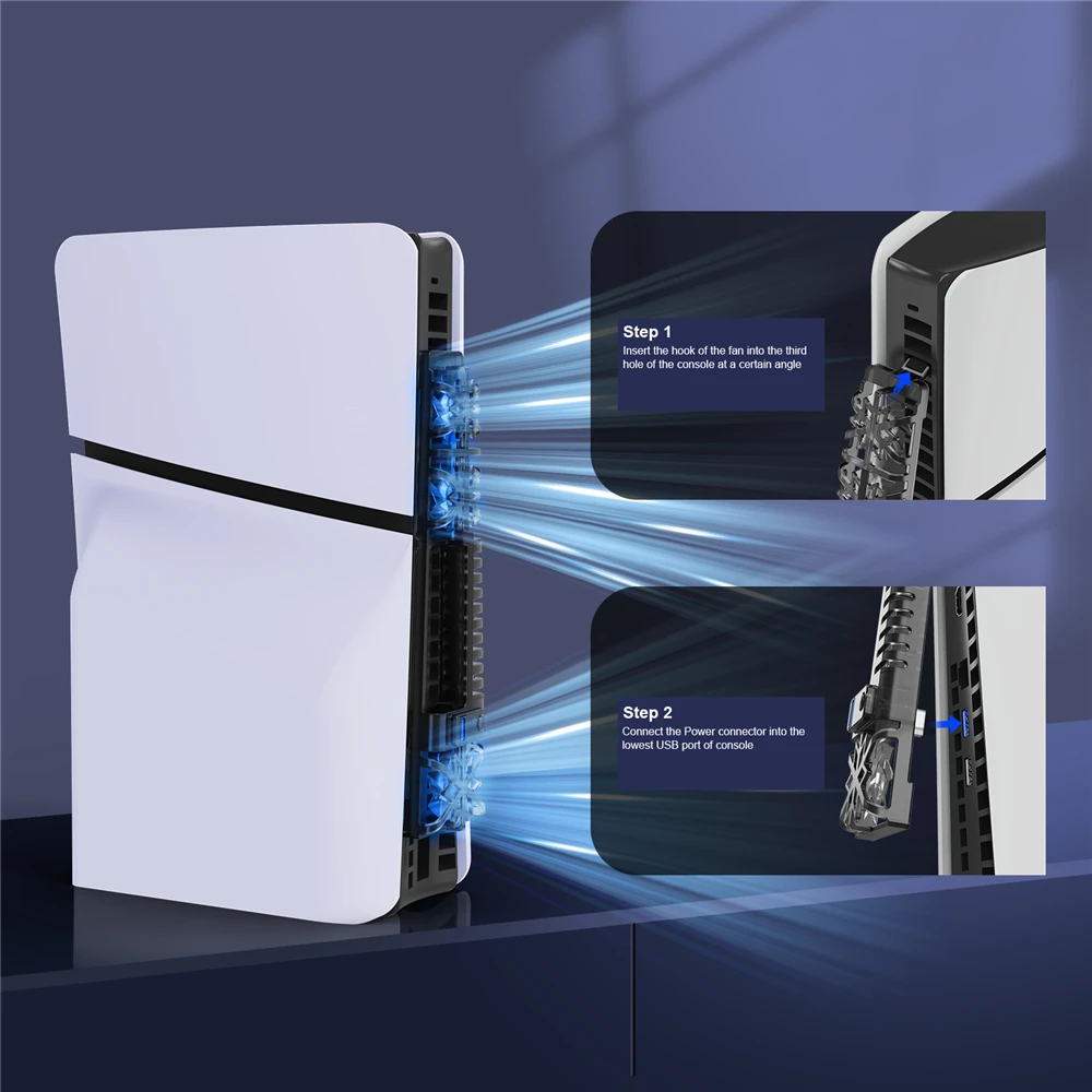 

Cooling Fan for PS5 slim Console fan For PS5 slim Gaming Accessories with LED Light Cooling System