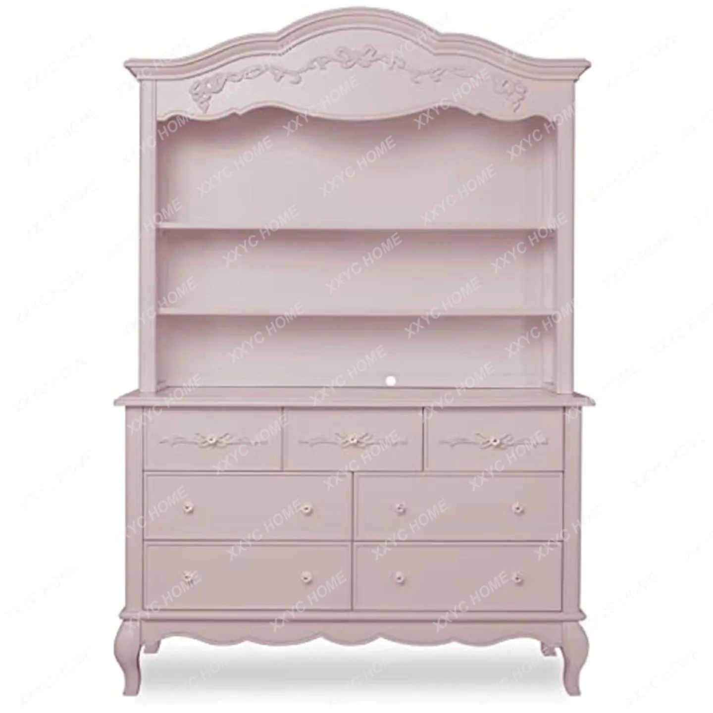 Bookcase solid wood carving flower storage cabinet against the wall floor storage display cabinet dining side cabinet