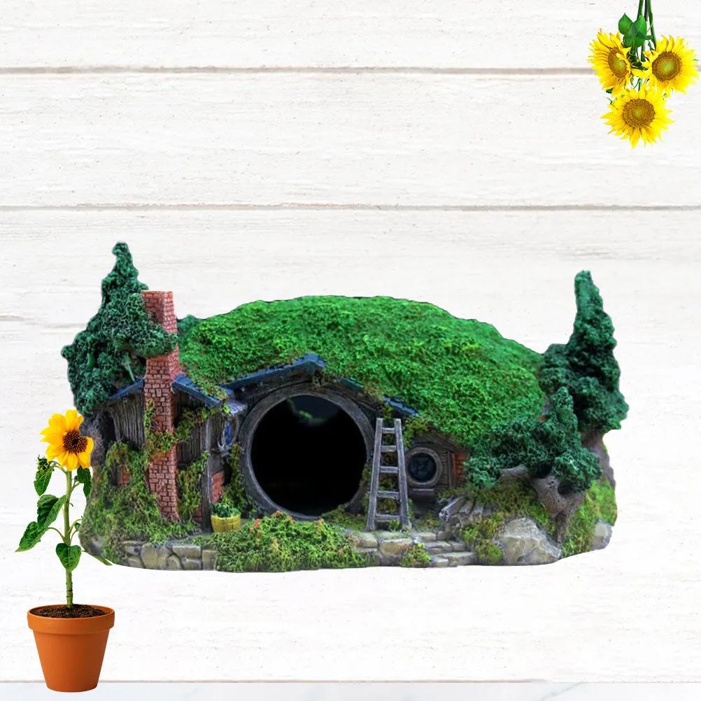 

Декоративный элемент для аквариума: Замок из смолы, реалистичный дизайн, гладкая поверхность, безопасен для рыб, красивый пейзаж