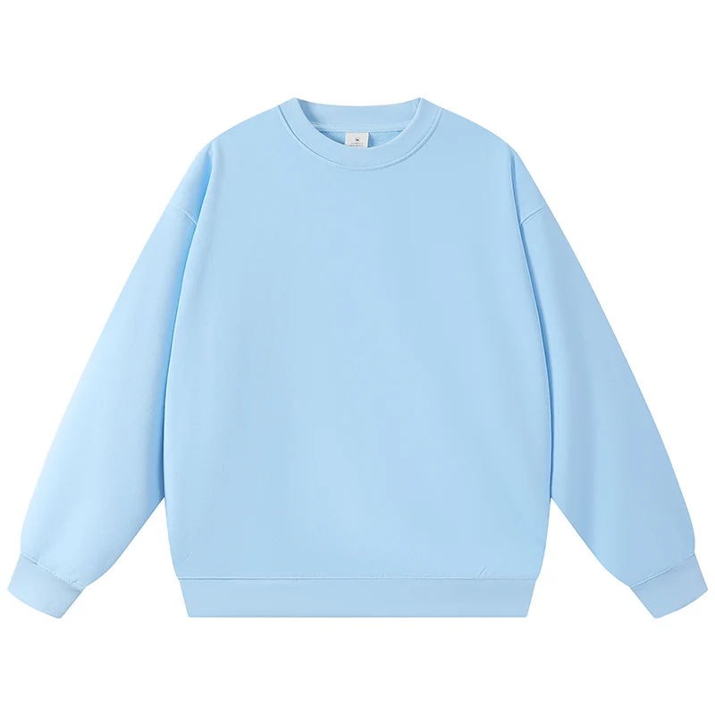 

Плотная цветная толстовка с круглым вырезом, свободного кроя, повседневная, спортивная, разноцветная, из смесового хлопка и полиэстера, с длинными рукавами