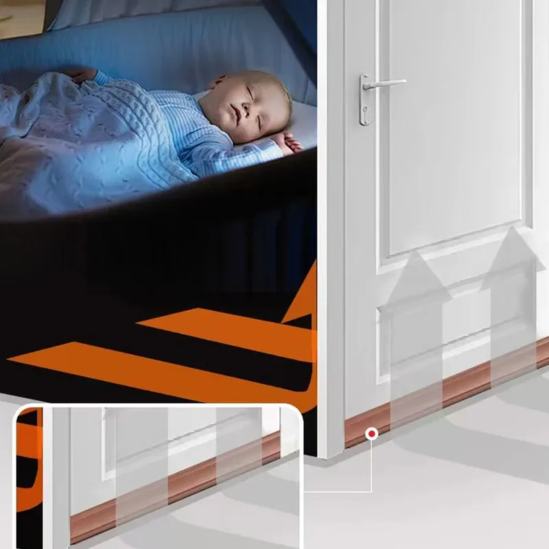New Mute Door Bottom Sealing Strip Door Insulation Anti-mosquito Sealing Without Glue Wool Strip Bedroom Sound Insulation Strip