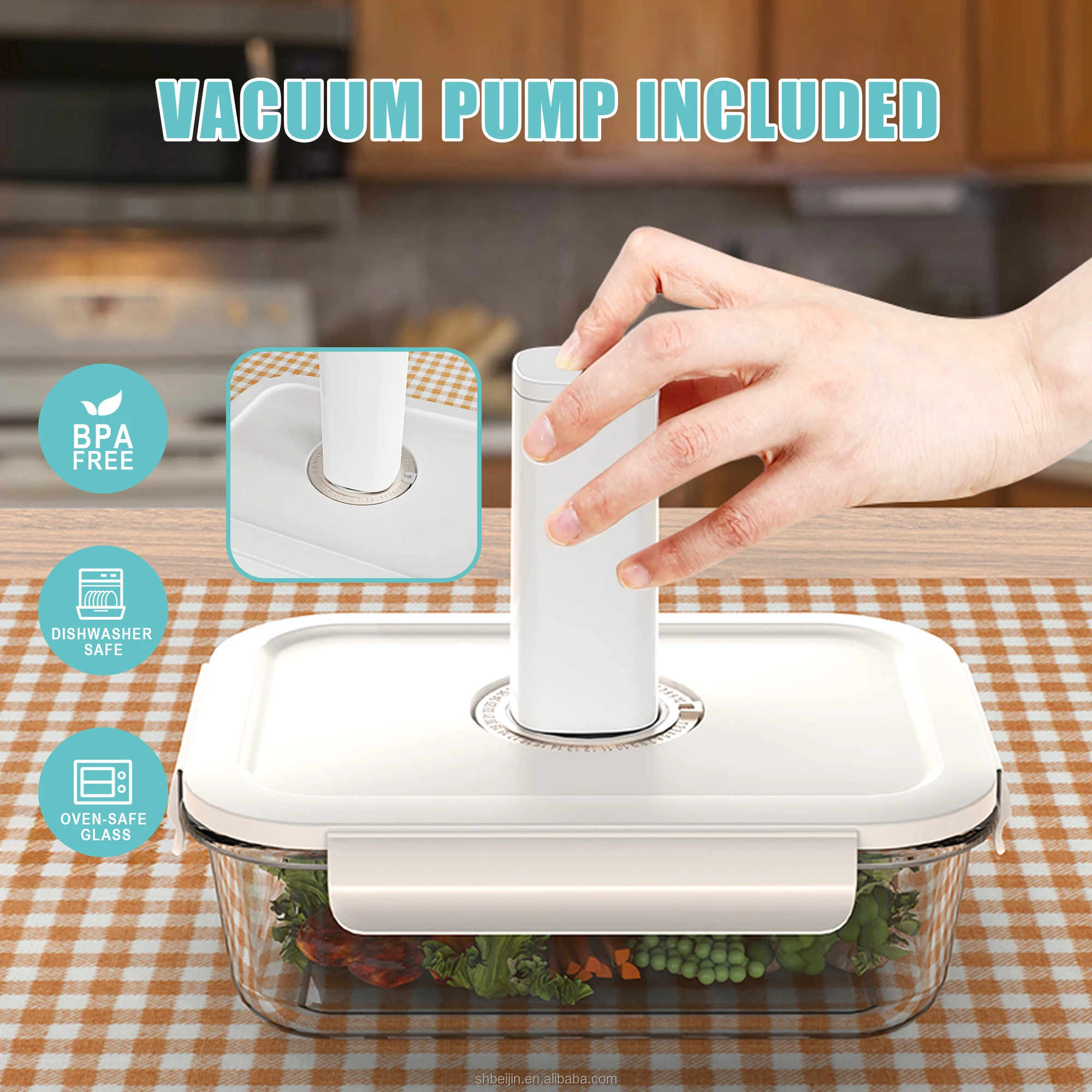 Airtight Glass Vacuum Seal Containers Set Of 11 With Manual And Auto Pump For Kitchen And Camping