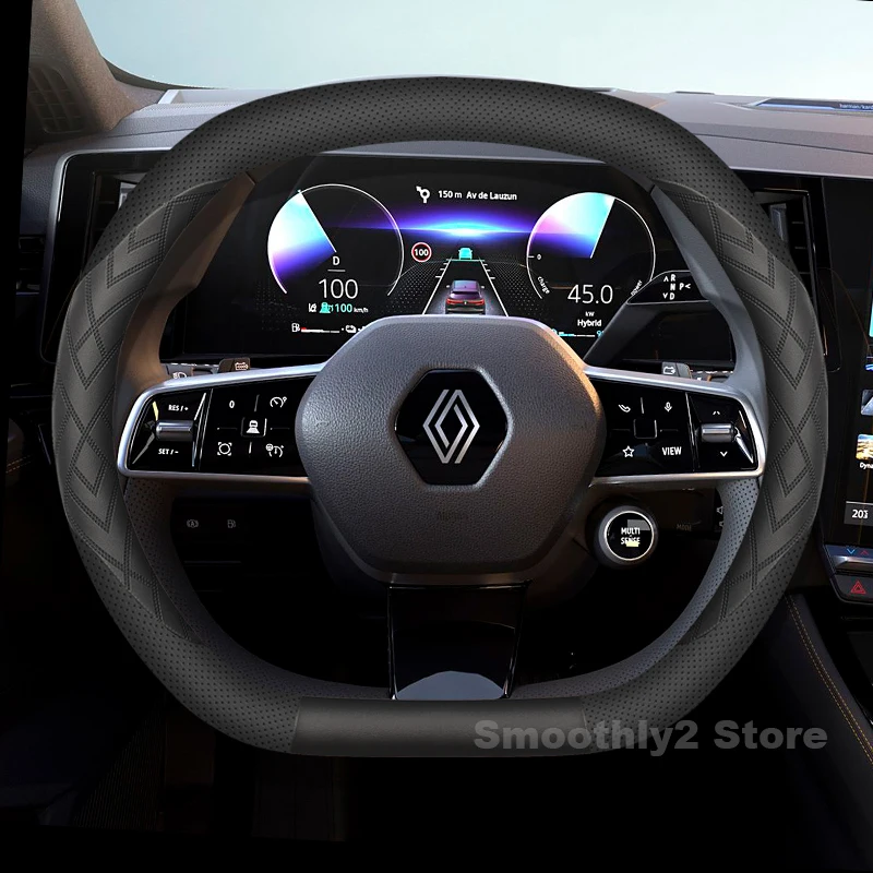 

Leather Car Steering Wheel Cover For All New Renault 5 E-Tech Austral Megane Scenic E-Tech 2024 2025 Auto interior Accessories