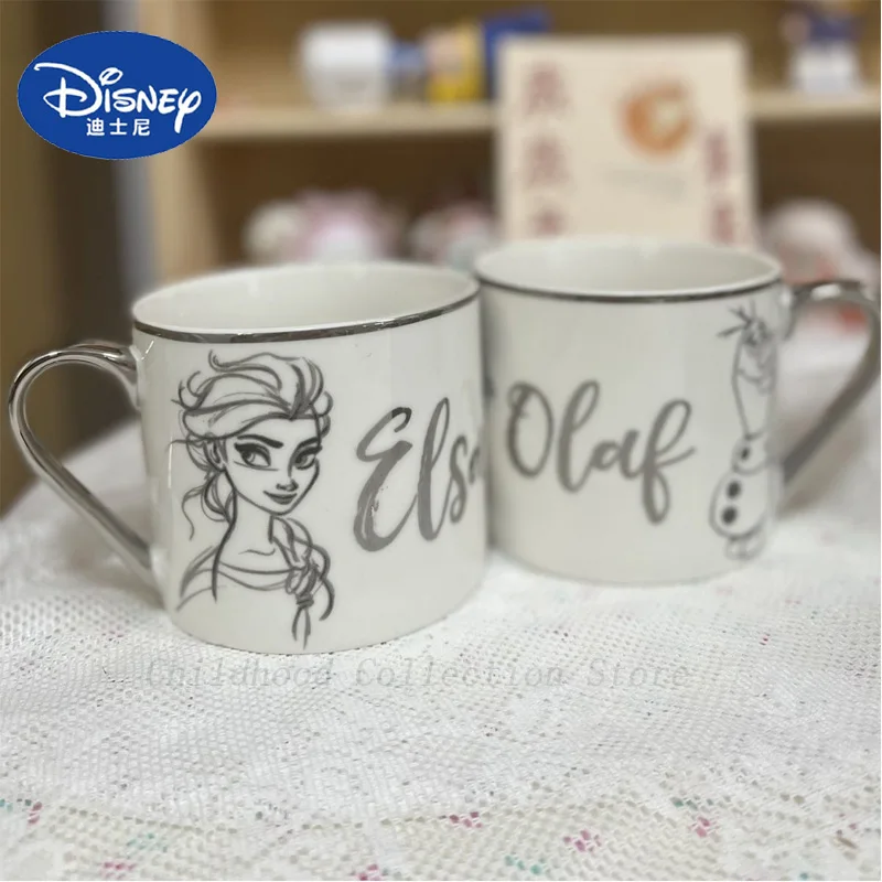 Kawaii Disney Frozen Olaf Elsa Princess Action Figure Toy Cartoon Elsa Ceramic Mug Anime Olaf Cup Birthday Gifts For Kids Girls