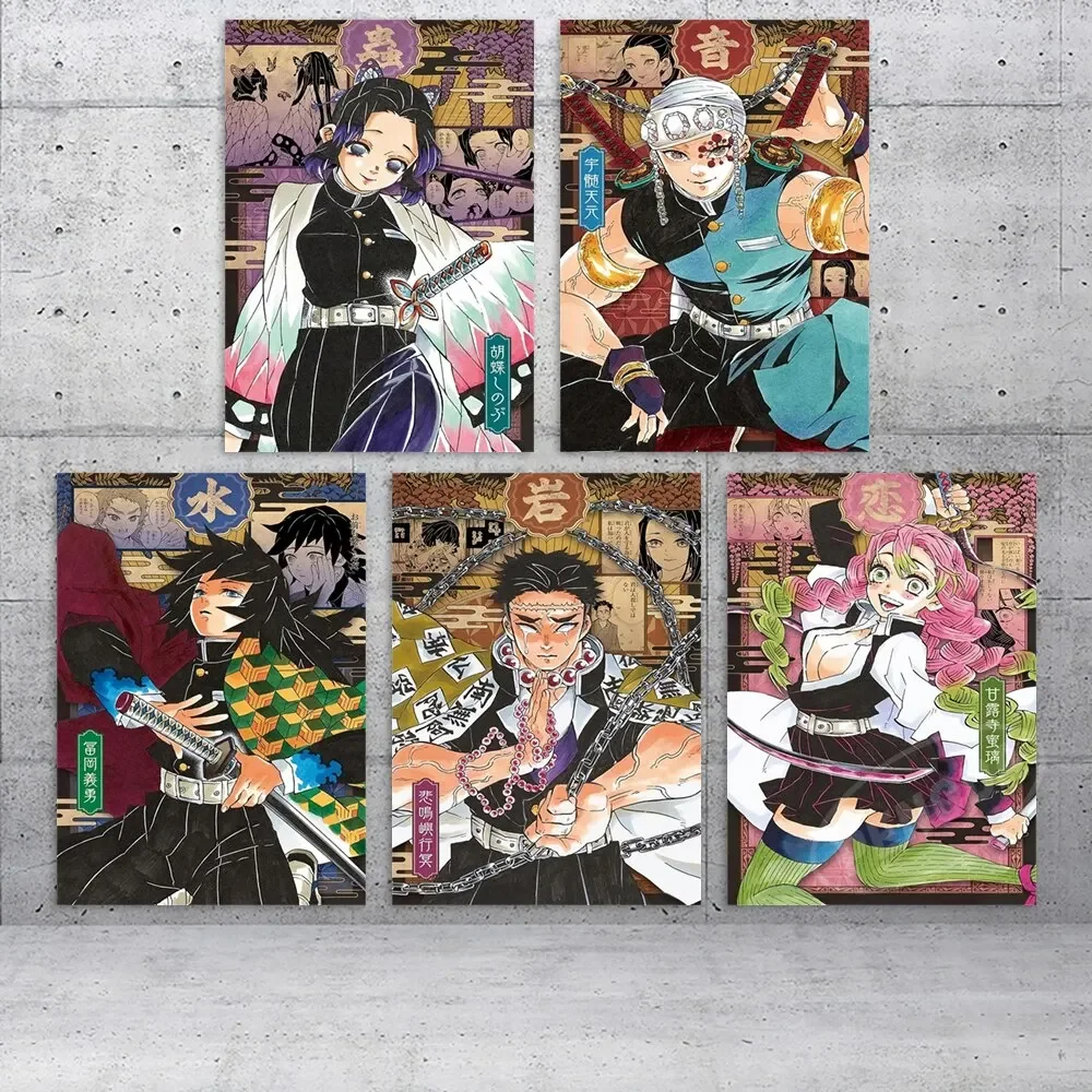 Modern Anime Canvas Wall Art  Demon Slayer Shinazugawa Sanemi Poster Modular Home Decor for Living Room  Printed Painting