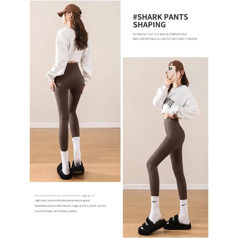 Pantaloni da yoga a vita alta Pantaloni da donna autunnali sottili in pelle di arca Boting Pantaloni lunghi casual foderati in Fce