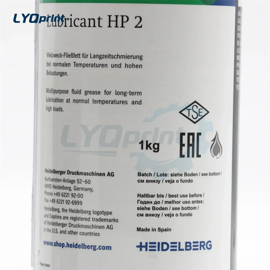 

Best Quality Offset Printing Machine Kluber Lubrication SM74 CD74 CD102 GTO52 GTO46 SM52 00.580.4702 For Heidelberg