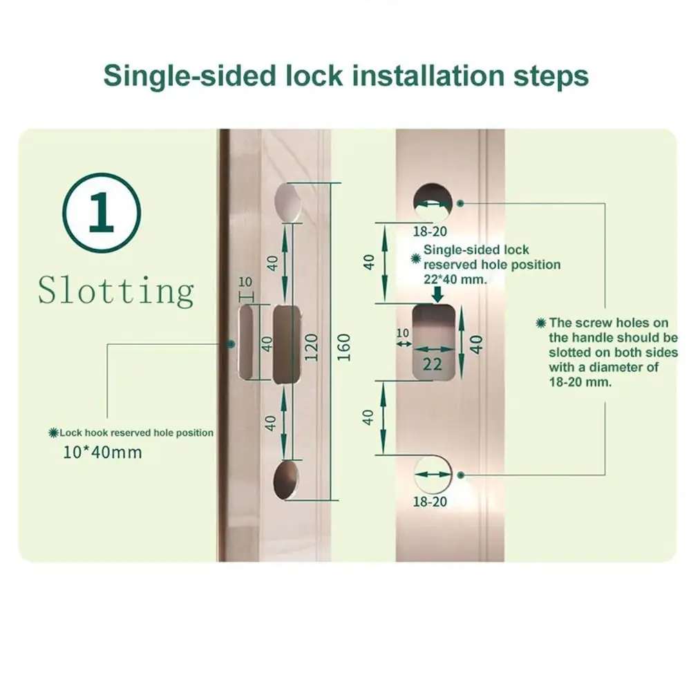 Aluminum Alloy Sliding Door Lock with Handle Anti Rust Anti-theft Door Lock Set with Key Easy To Install