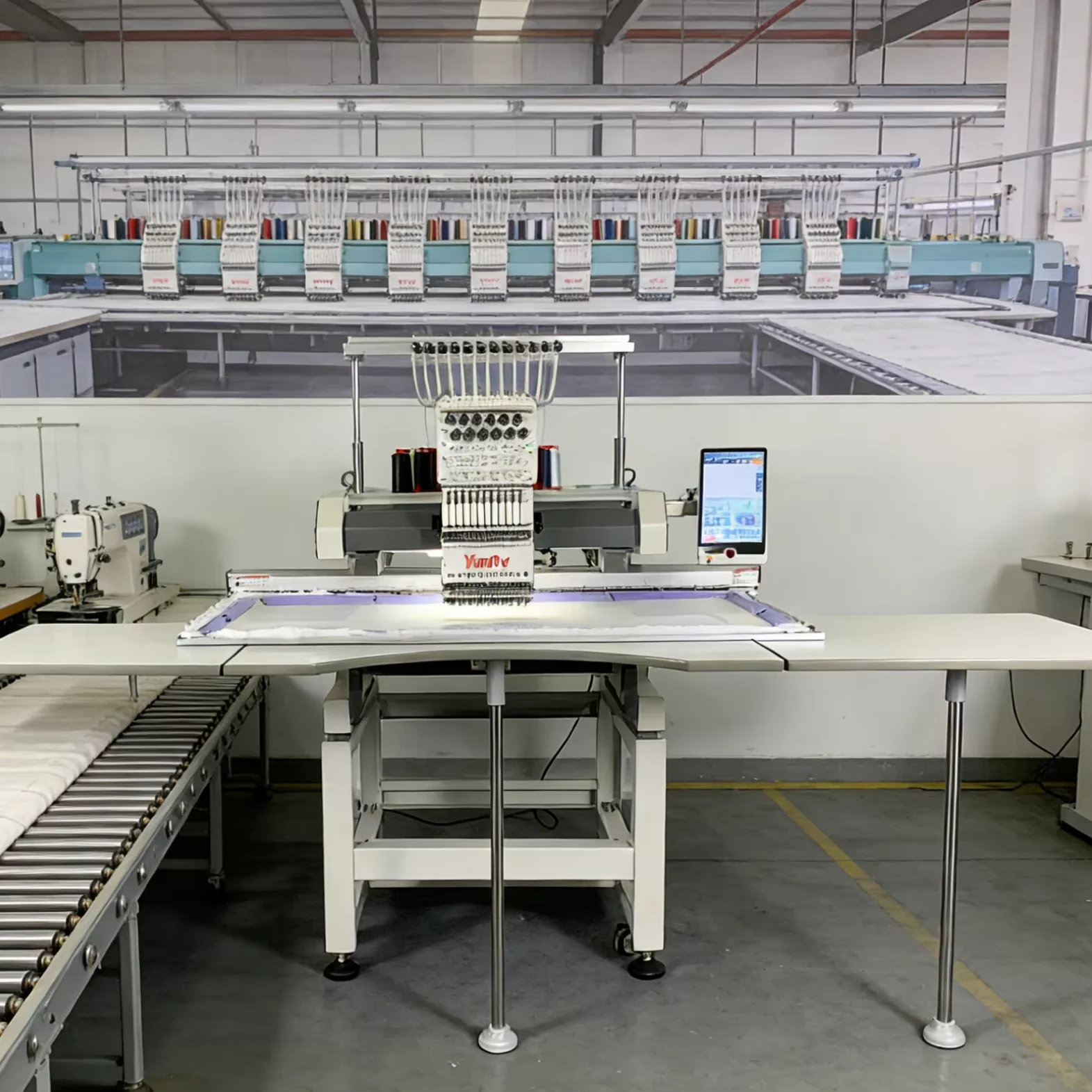 Stable Single Head Embroidery Machine Multi Needle Large Working Space Factory Textile Embroidery Processing Unit