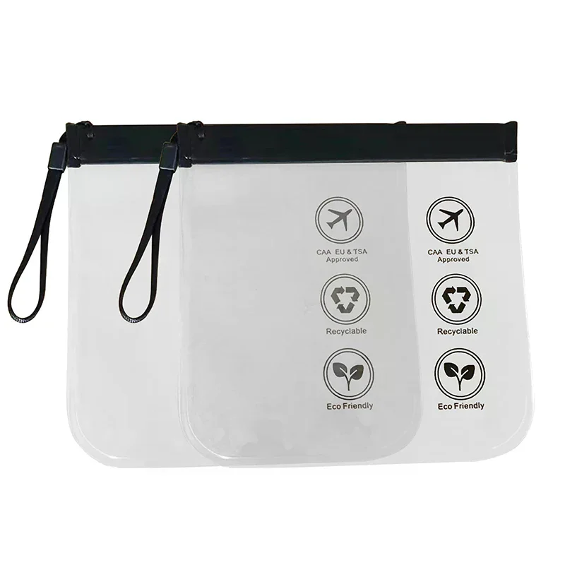 Women's Transparent Leakproof Travel Toiletry Bag Waterproof Reusable Flight Make up Bag for Airport Security