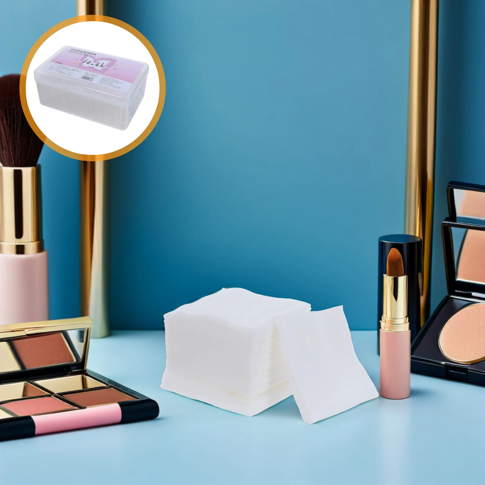 

240pcs Makeup Remover Square Cotton Pads For Women Facial Cleansing Soft Face Eye Lip Wipes Dual Purpose Dry Wet Travel Skincare