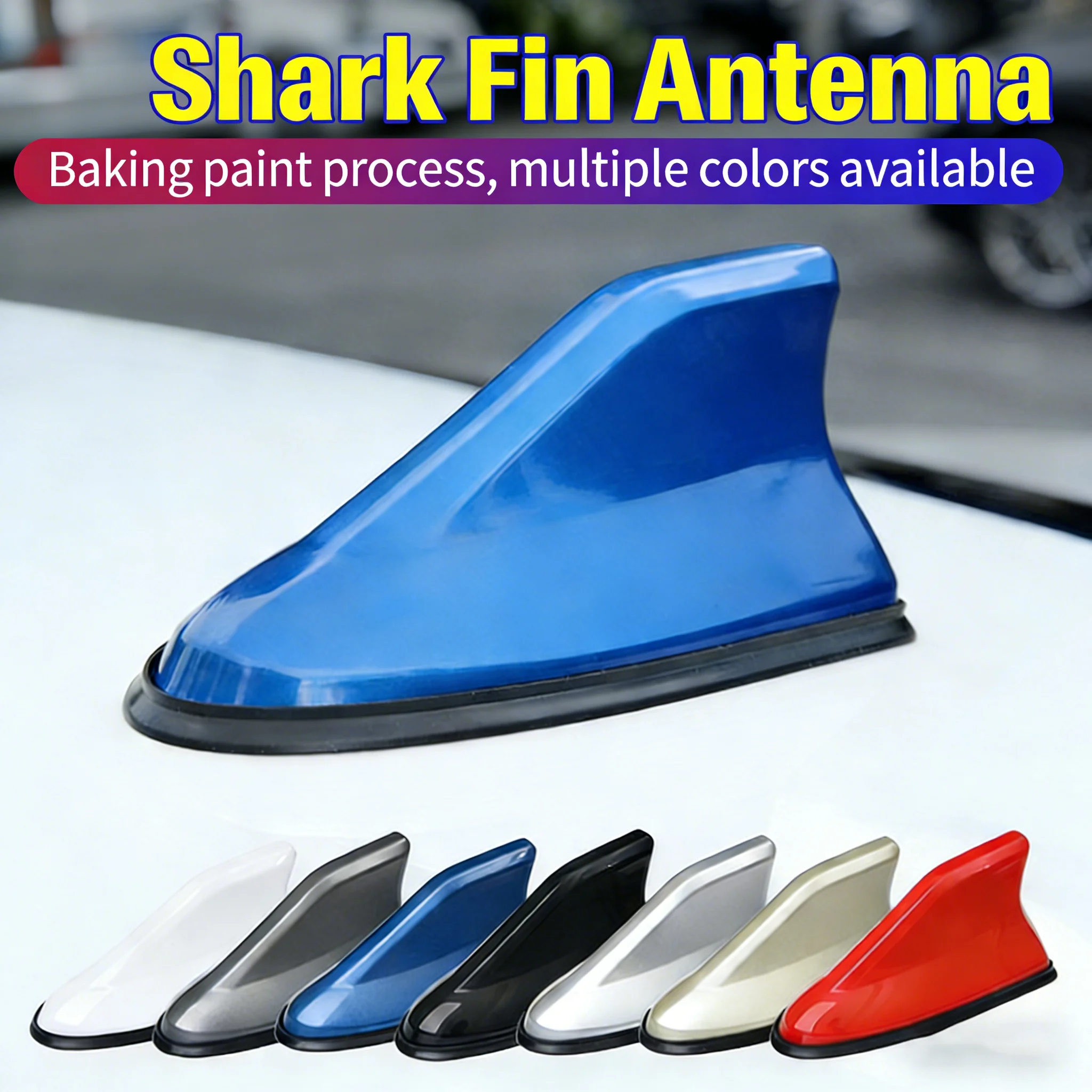 Universal Car Antennas Shark Fin Antenna Auto Radio Signal Aerials Roof Antennas For Car Model Auto Styling Carbon Fiber Look