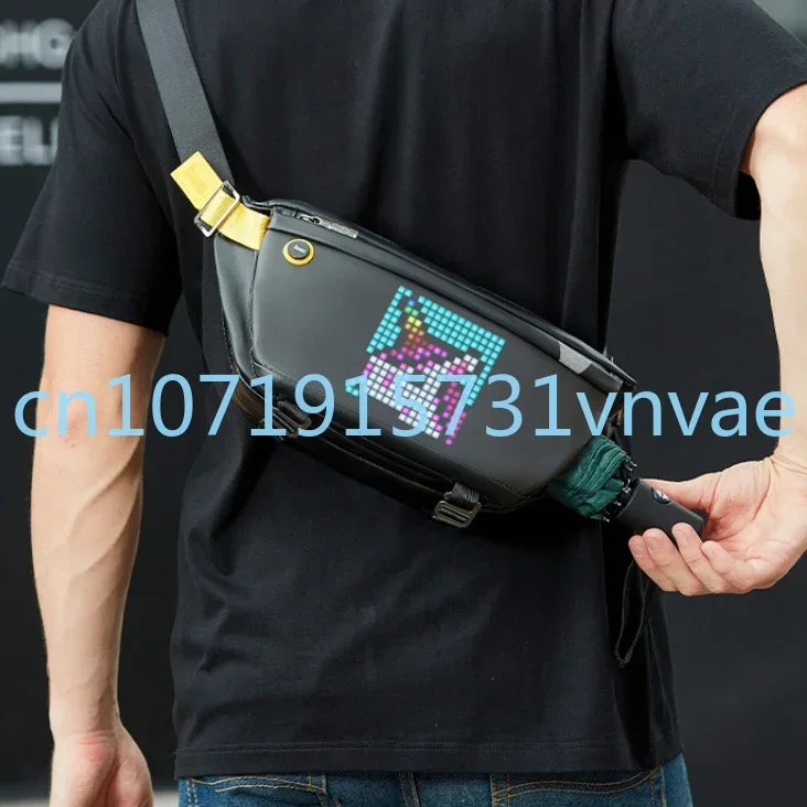 Divoom Pixel Messenger Bag Men's Christmas Gift Backpack Riding Waist Bag LED Luminous Screen Chest Bag