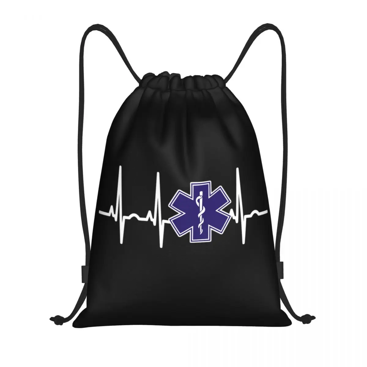 Emt Star Of Life Paramedic Doctor Ambulance Drawstring Backpack Women Men Gym Sport Sackpack Portable Shopping Bag Sack