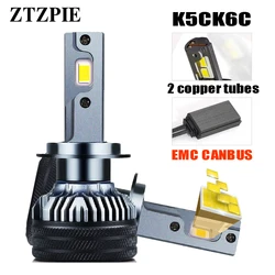 ZTZPIE 180W 강력한 6000k K5C K6C 9005/HB3 9006/HB4 H1 H7 H4 H11 2 구리 튜브 Canbus Led 자동차 헤드라이트 CSP 5570 램프 12V