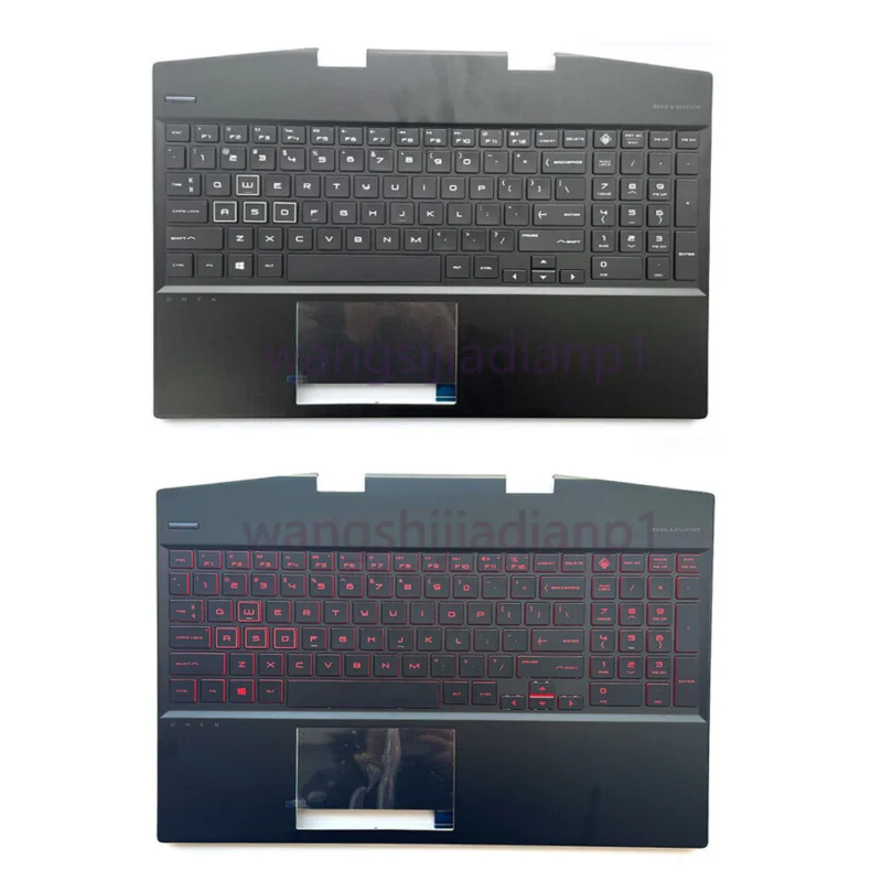 New For HP Omen 15-DH 15.6''Palmrest Backlit Keyboard Non-Touchpad White/Red US