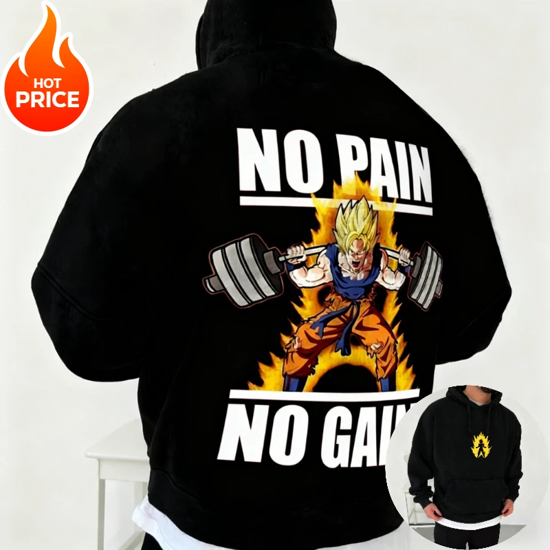 Dragon Ball Son Goku Harajuku Saiyan Streetwear automne hommes sweat à capuche Vintage hiver femmes surdimensionné sweat à capuche à manches longues