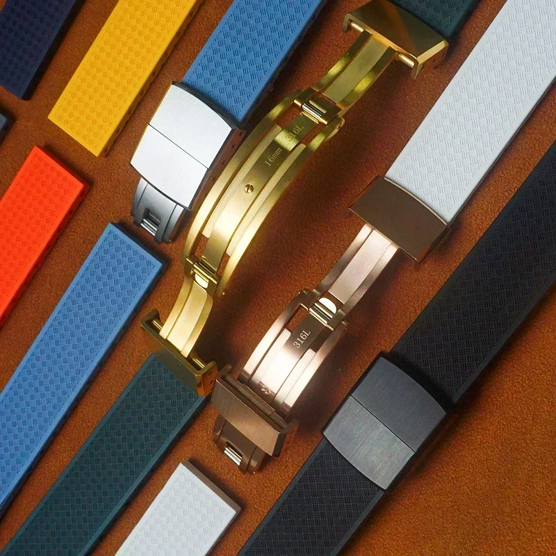 New Patterned Cut to Size Strap Tropic Rubber CTS Strap FKM 20mm 22mm Quick Release Watch Band