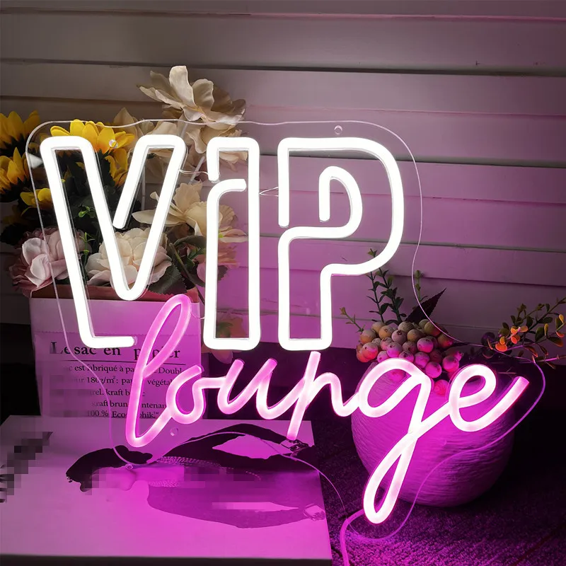 5V USB Neon Sign VIP Lounge Illuminated Lamps Led Neon Light Flex Aesthetic Decoration Restaurant ART Wedding Guests Sign