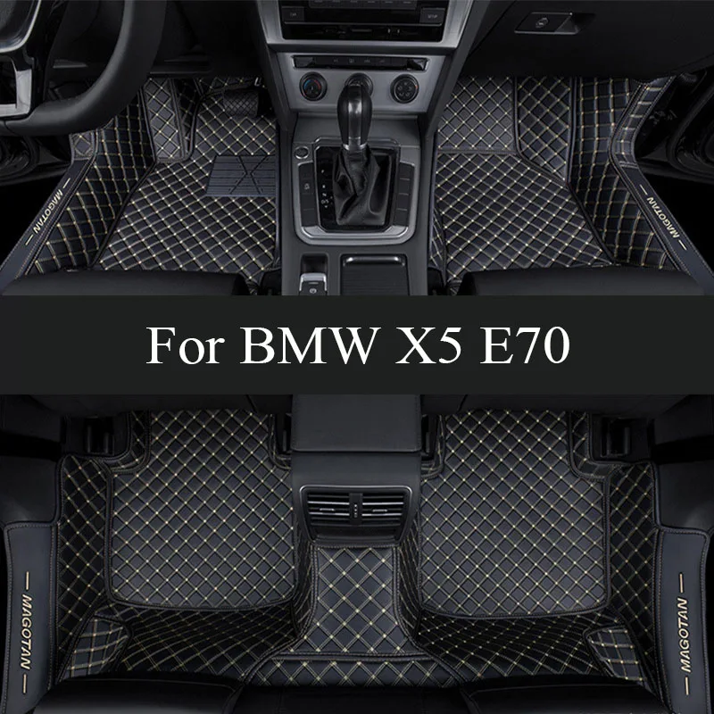 

Car Floor Mats For BMW X5 E70 MK2 2008~2013 Luxury Leather Mat Set Auto Protect Carpet Rug Interior Parts Car trunk mat 7 Seat