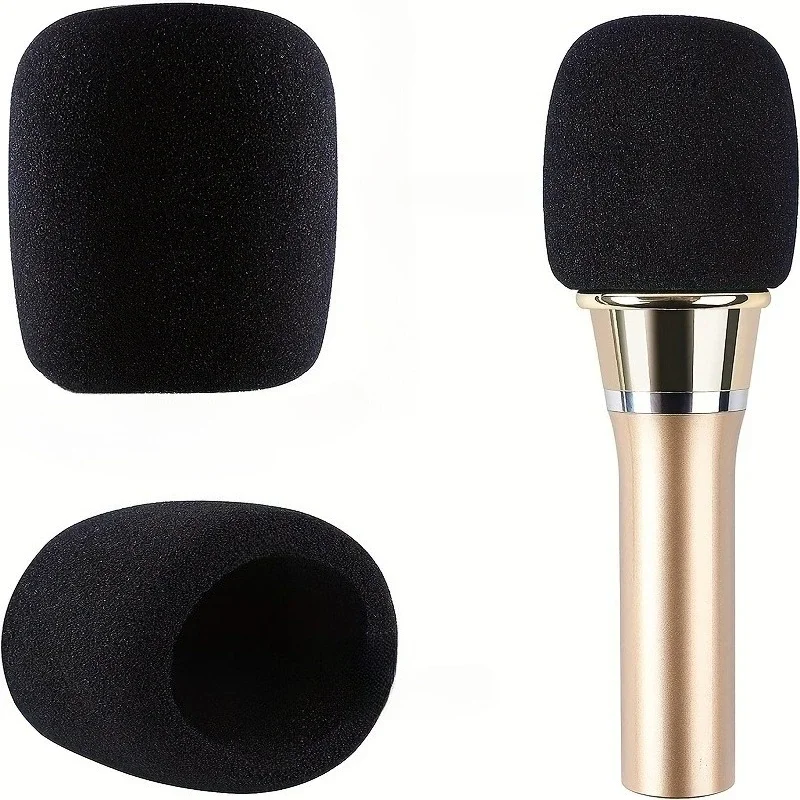 4Pcs Random Color Microphone Foam Windshields, Disposable Splash-Proof Covers Reduce Popping Noise for Karaoke DJ