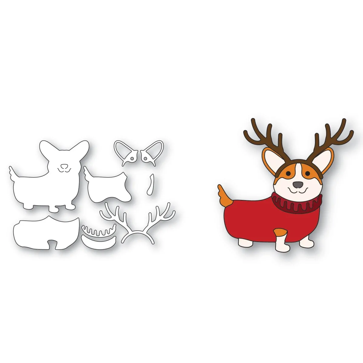 

Holiday Corgi Metal Cutting Dies For Scrapbooking Photo Album Decorative Embossing DIY Handmade Paper Cards Crafts 2024 New