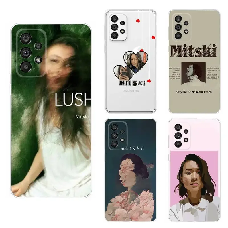 Hip Hop Singer M-Mitski Phone Case For Samsung Galaxy A71 70 52 51 40 31 A50 30S 21S 03S Note20ultra Transparent Cover