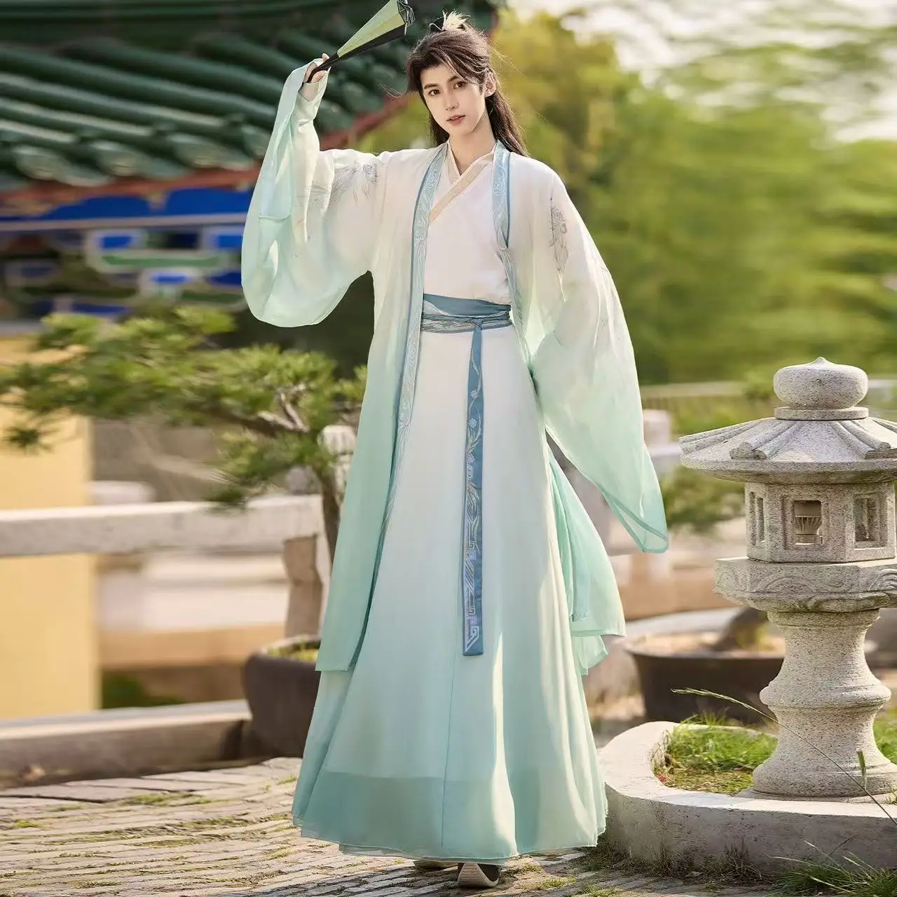 Costume Hanfu unisexe ancien de la dynastie des chansons traditionnelles chinoises, Costume de spectacle sur scène de carnaval, tenue de Cosplay martiale d'halloween