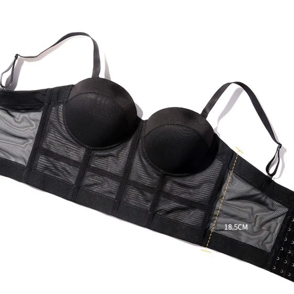 

Elegant Transparent Mesh Camisole Tank Sleeveless Corset with Pads Sweet Spicy Girl Style Suspender Vest Spring Summer