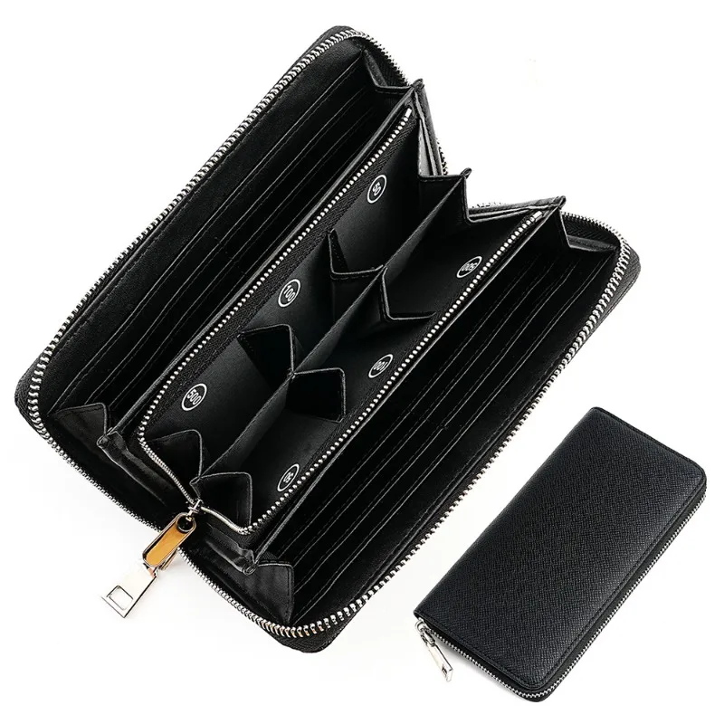 Nouveau portefeuille long pour femme en cuir PU, porte-cartes multi-fentes pour homme, porte-monnaie, pochette à monnaie