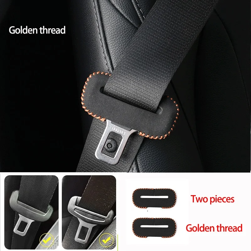 

Car for Jeep Wrangler JLU 2007-2025 Seat Belt Buckle Cover, Microfiber Leather Seat Shoulder Strap Clip Head Protective Cover,