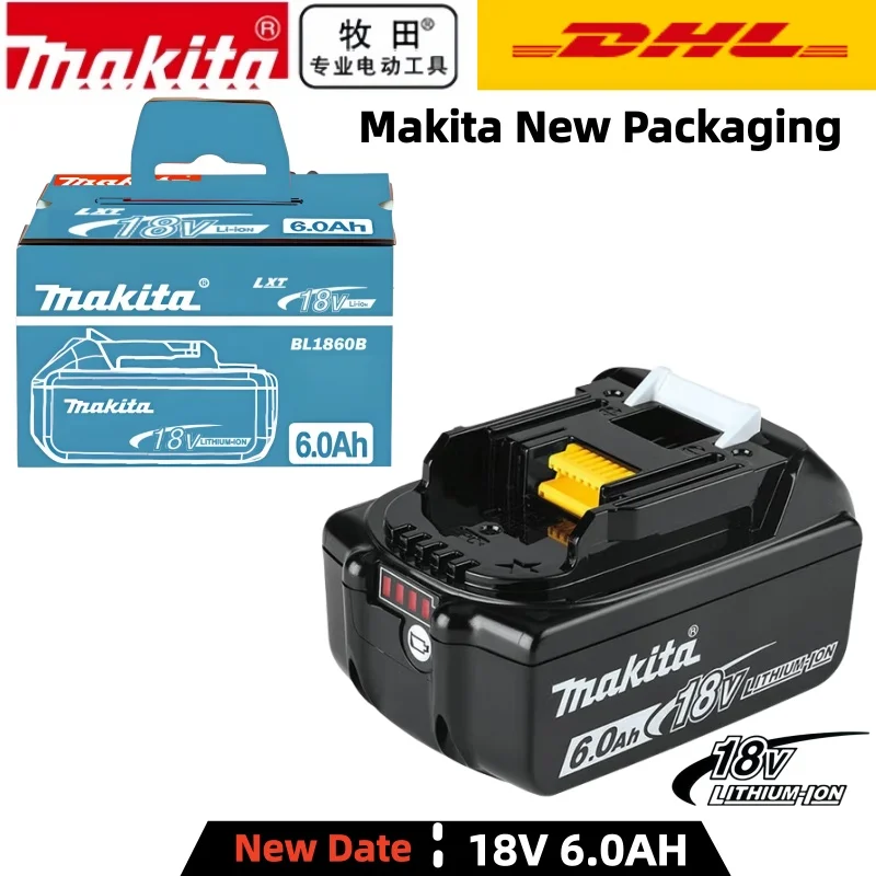

100% Оригинальный аккумулятор Makita для электроинструментов, сменный литий-ионный, 6.0 Ач 18В LXT BL1860B BL1860BL1850 BL1830