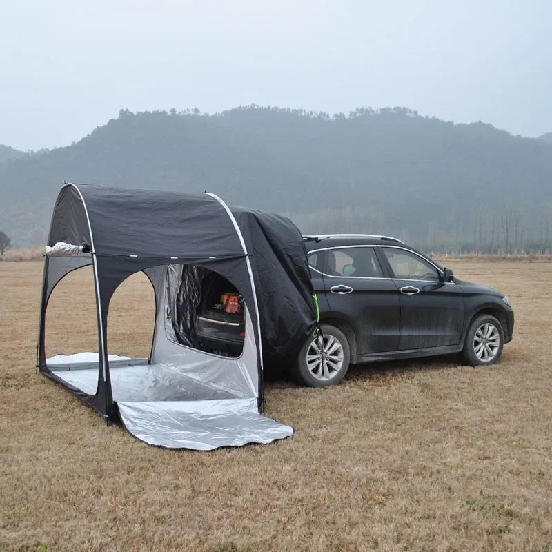 

Black SUV Car Rear Extension Tent Bicycle Storage Outdoor Camping Multipurpose Large Space Oxford Silver Coated Waterproof Tour