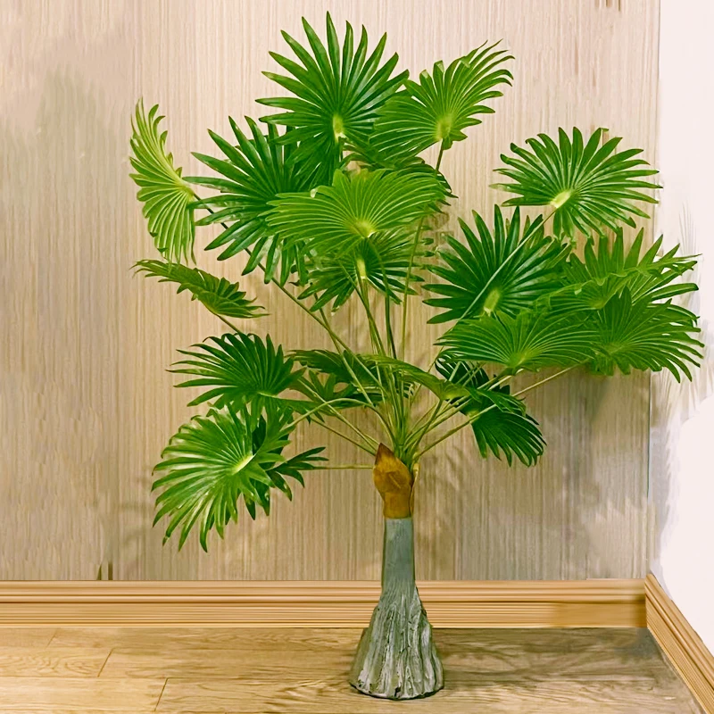 2022 latest 100 cm 18 head tropical artificial banana tree large plant fake fan leaf plastic monstera leaves