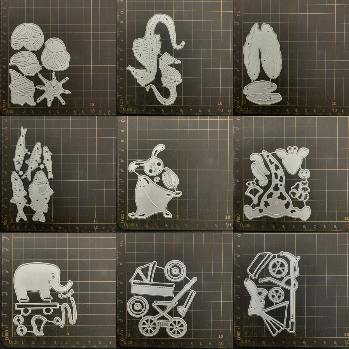 9 kinds Conch Rabbit Seahorse Metal Cutting Dies Stencils For DIY Scrapbooking Decorative Embossing Handcraft Die CutsTemplate